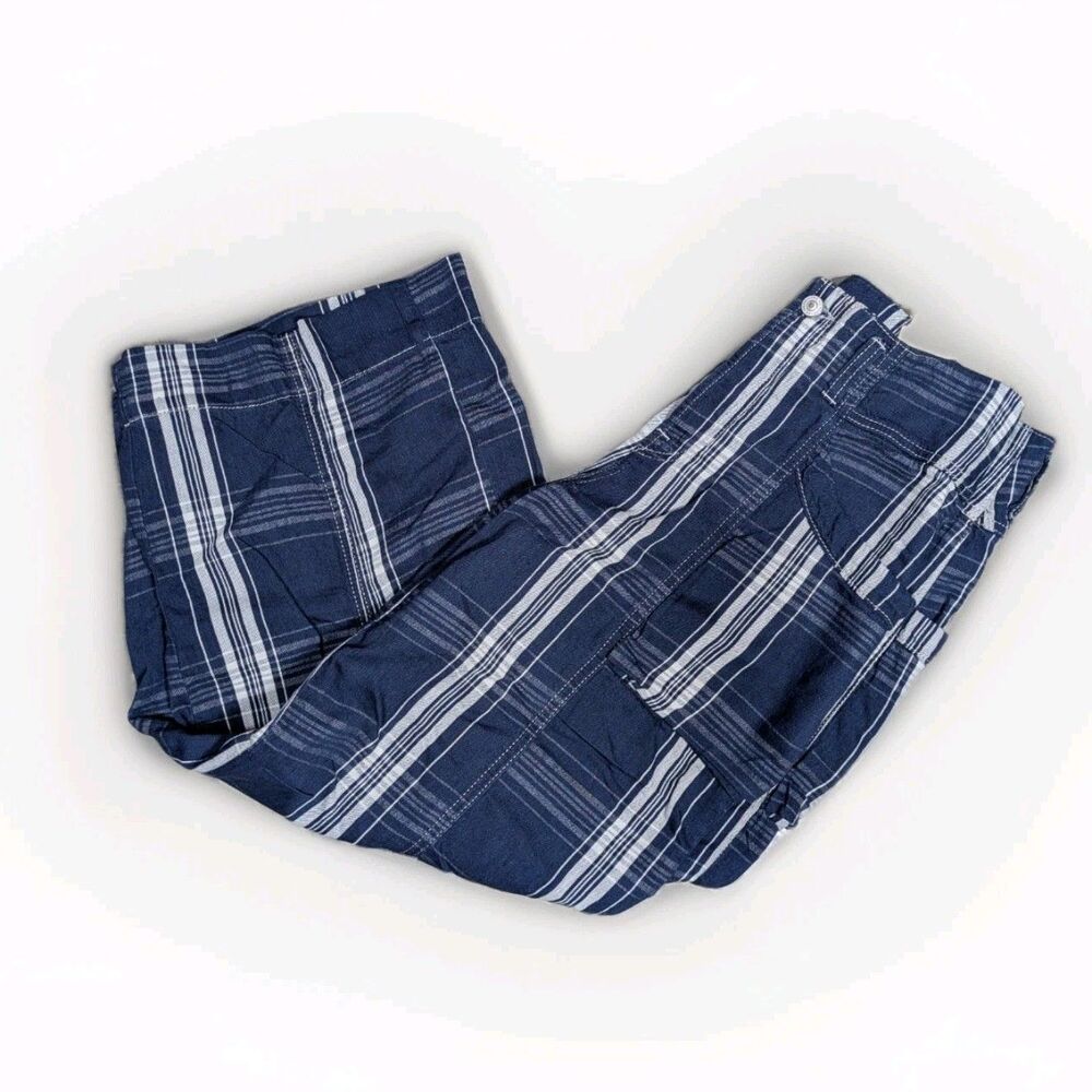 Free People Brecan Plaid Blue Pants High Rise Boho Goblincore Women’s SZ 30 - Picture 9 of 13